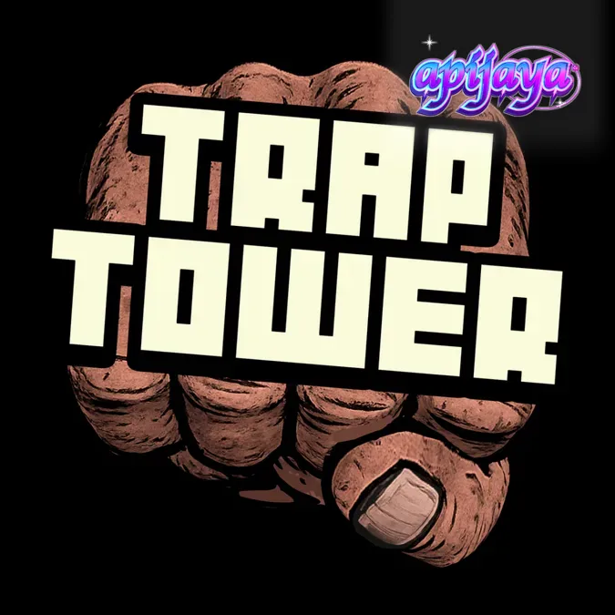 Tampilan visual slot Trap Tower dengan tema perang geng hewan